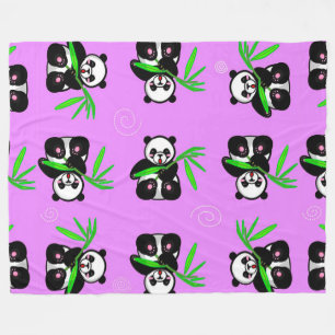 Panda Bears Fleece Blanket