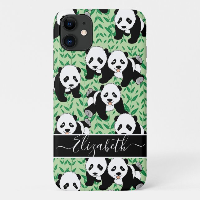 Panda Bears Graphic Personalize Case-Mate iPhone Case (Back)