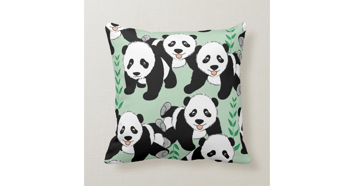 Panda Bears Graphic Throw Pillow Zazzle