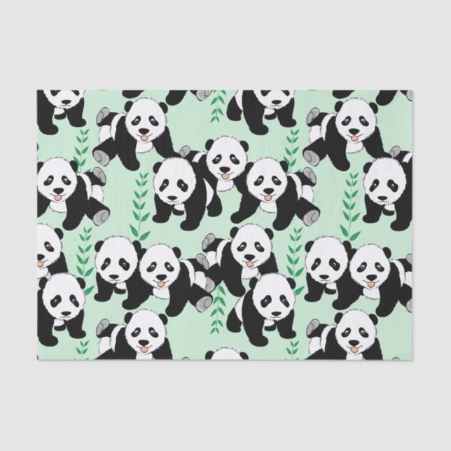 Panda Bears Graphic Tissue Paper (Front)