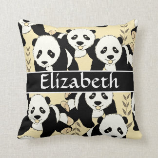 Panda Bears Graphic to Personalise Cushion