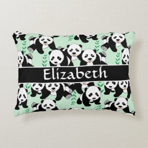 Panda Bears Graphic to Personalise Decorative Cushion