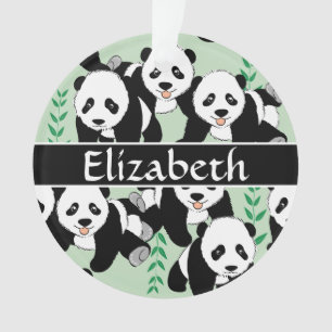 Panda Bears Graphic to Personalise Ornament