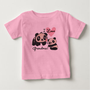Panda Bears I Love Grandma Baby T-Shirt