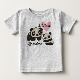 Panda Bears I Love Grandma Baby T-Shirt