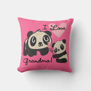 Panda Bears I Love Grandma Cushion