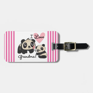 Panda Bears I Love Grandma Luggage Tag