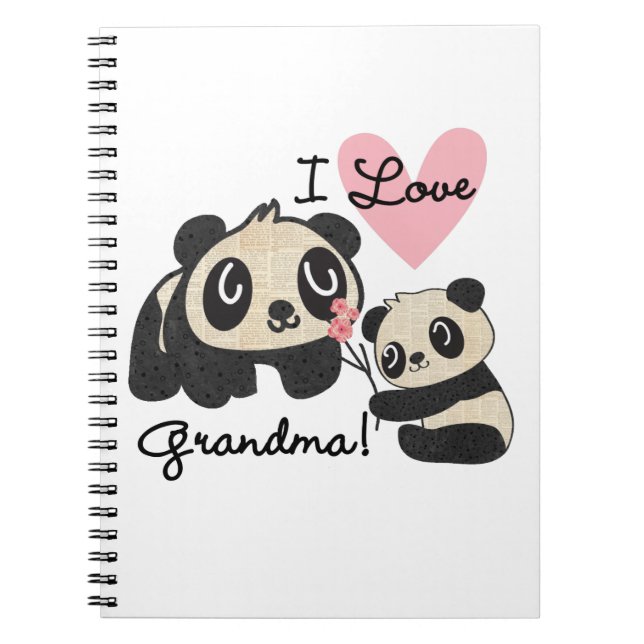 Panda Bears I Love Grandma Notebook (Front)