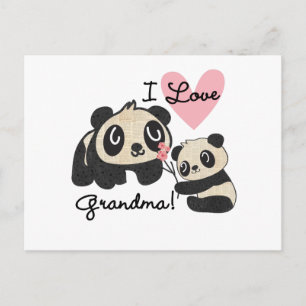 Panda Bears I Love Grandma Postcard
