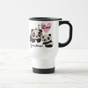 Panda Bears I Love Grandma Travel Mug