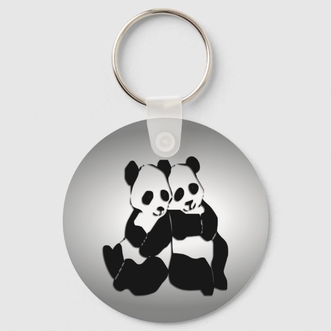 Panda Bears Key Ring (Front)