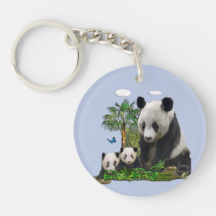 Panda bears key ring
