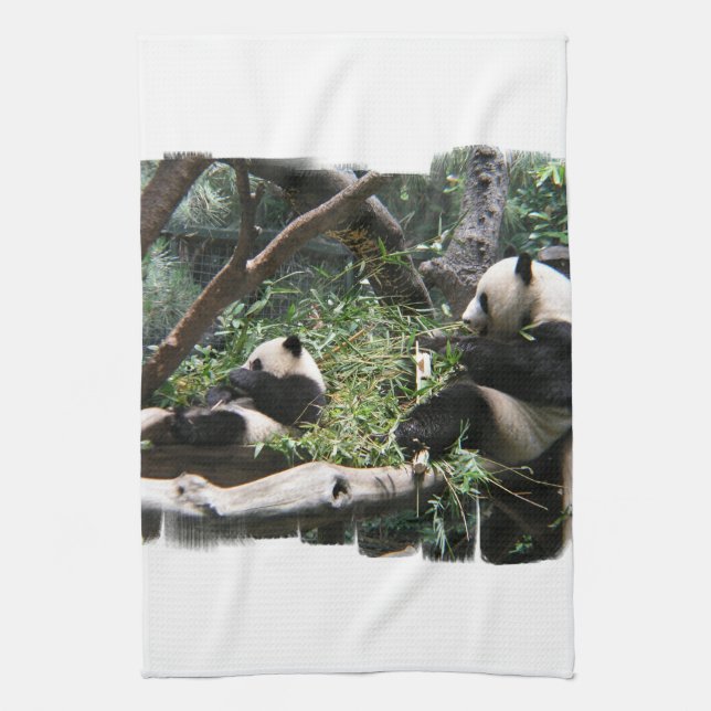 Panda Bears Kitchen Towel (Vertical)