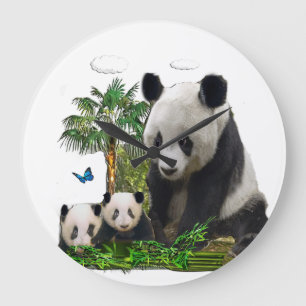 Panda bears large clock