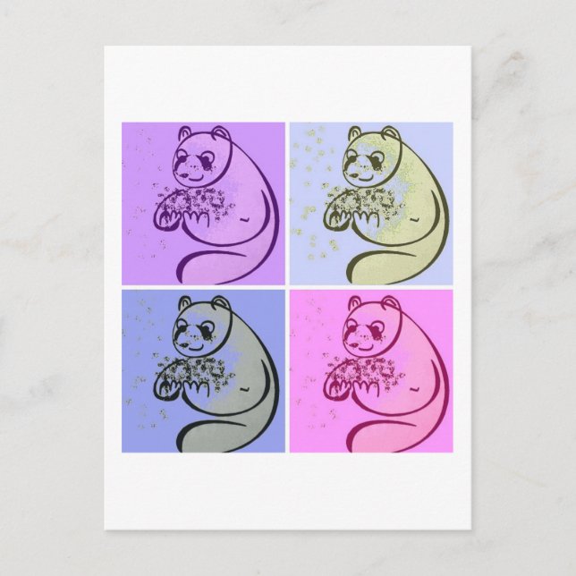 Panda Bears Pop Art Postcard (Front)