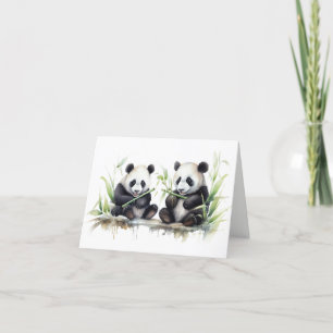 Panda Bears Thank You Card