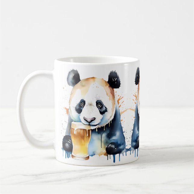 Panda Beer Wildlife & Nature Water Colour Set Coffee Mug (Left)