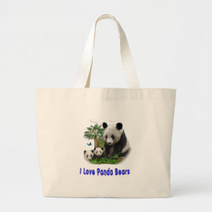 panda beras large tote bag