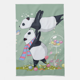 Panda Best Friends Gift For Baby Tea Towel