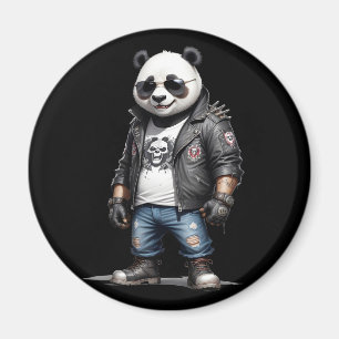 Panda Biker Rebel Leather Jacket Cool Style Urban Magnet