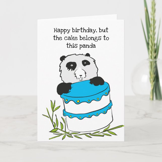 Panda birthday cake card (Front)