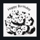 Panda Birthday Card Happy Family - Funny<br><div class="desc">Panda Family MIGNED Painting Design - Customisable</div>