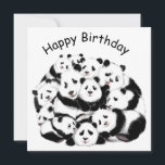 Panda Birthday Card Happy Family - Funny<br><div class="desc">Panda Family MIGNED Painting Design - Customisable</div>