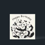 Panda Birthday Card Happy Family Pandas - Funny<br><div class="desc">Panda Family Birthday Cards happy Family Pandas - MIGNED Painting Design - Customisable - or Add Your Text / Name / Colour / more</div>