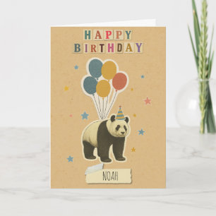 Panda Birthday Card – Personalised Name