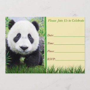 Panda birthday invitation