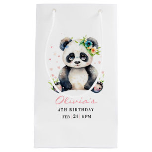 Panda Birthday Invitation, Panda Girl Birthday Small Gift Bag