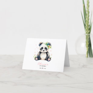 Panda Birthday Invitation, Panda Girl Birthday Thank You Card