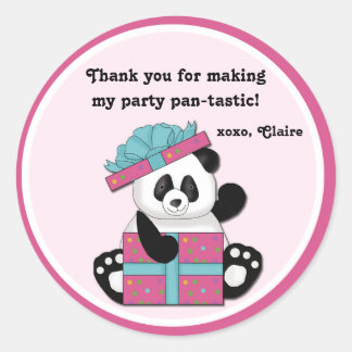 Panda Birthday Party Favour Stickers