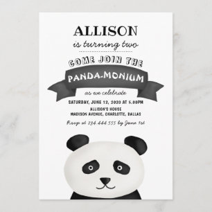 Panda Birthday Party Invitation