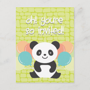 Panda Birthday Party Invitation