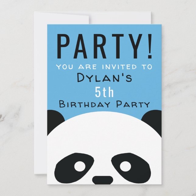 Panda Birthday Party Kids Pink Boys Invitation (Front)