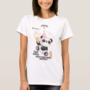 Panda Birthday T-Shirt Adorable Kawaii Design