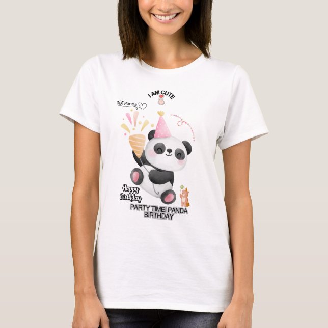  Panda Birthday T-Shirt | Adorable Kawaii Design (Front)