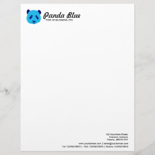 Panda - Blue Custom Letterhead