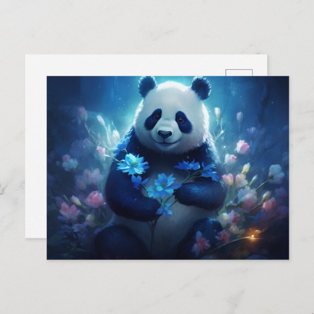Panda Blue Light Postcard (Front/Back)