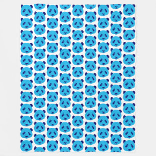 Panda Blue Pattern Fleece Blanket
