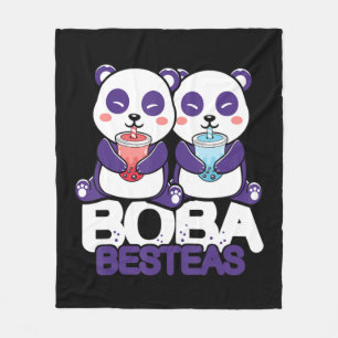 Panda Boba Bubble Tea Anime Kawaii Neko Girls Fleece Blanket