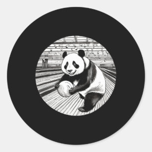 Panda Bowling Player Funny Bowler For Men Classic Round Sticker