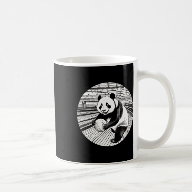 Panda Bowling Player Funny Bowler For Men  Coffee Mug (Right)