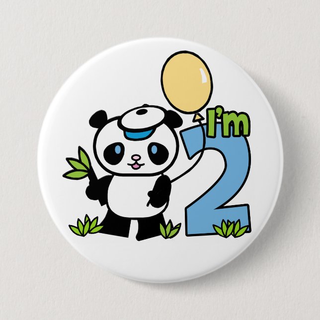 Panda Boy 2nd Birthday 7.5 Cm Round Badge (Front)