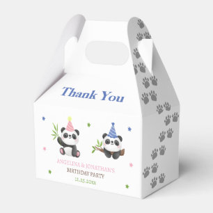 Panda Boy and Girl Joint Birthday Favour Box
