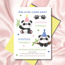 Panda Boy and Girl Joint Birthday