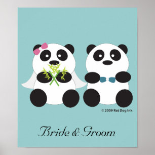 Panda Bride and Groom Poster