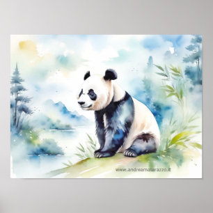 Panda brings good luck poster