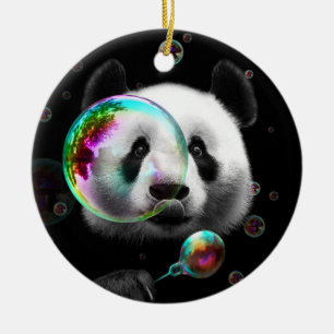 PANDA BUBBLE MAKER CERAMIC TREE DECORATION